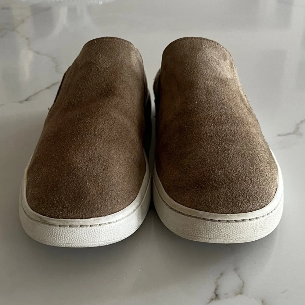Vince Suede Slip-On Verrill Sneakers - Tan/Taupe - Women’s 6.5